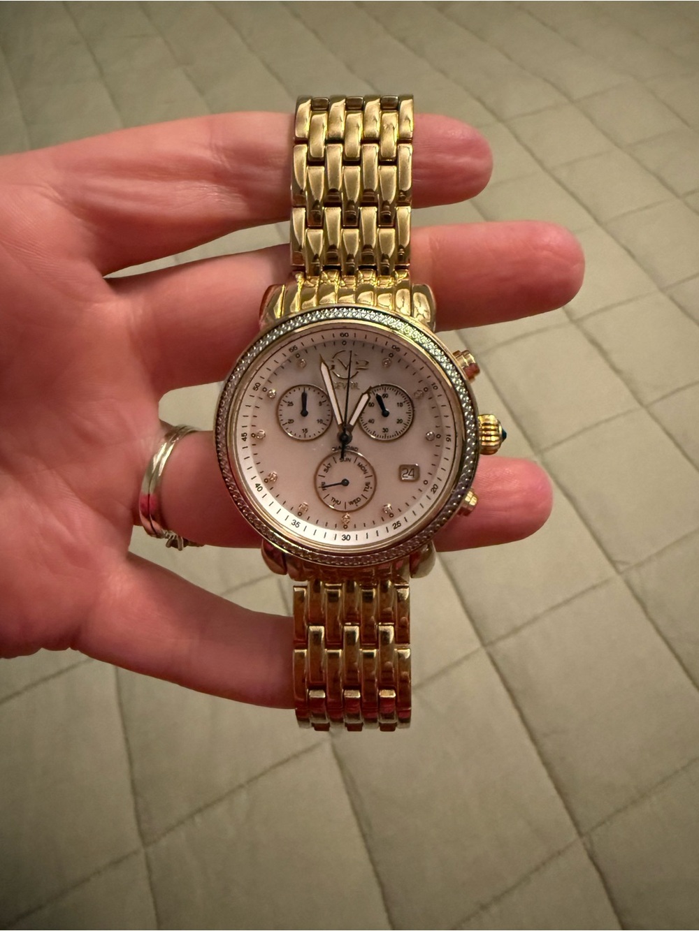 Gevril Marsala Gold-Tone Chronograph Watch